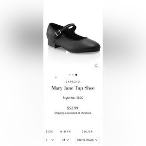 EUC Capezio Tap Shoes - Mary Jane Style, Black Leather - Women’s Size 7